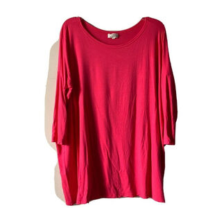 Womens Piko Top 3/4 Sleeve Oversized Top for Women Bamboo Size Small